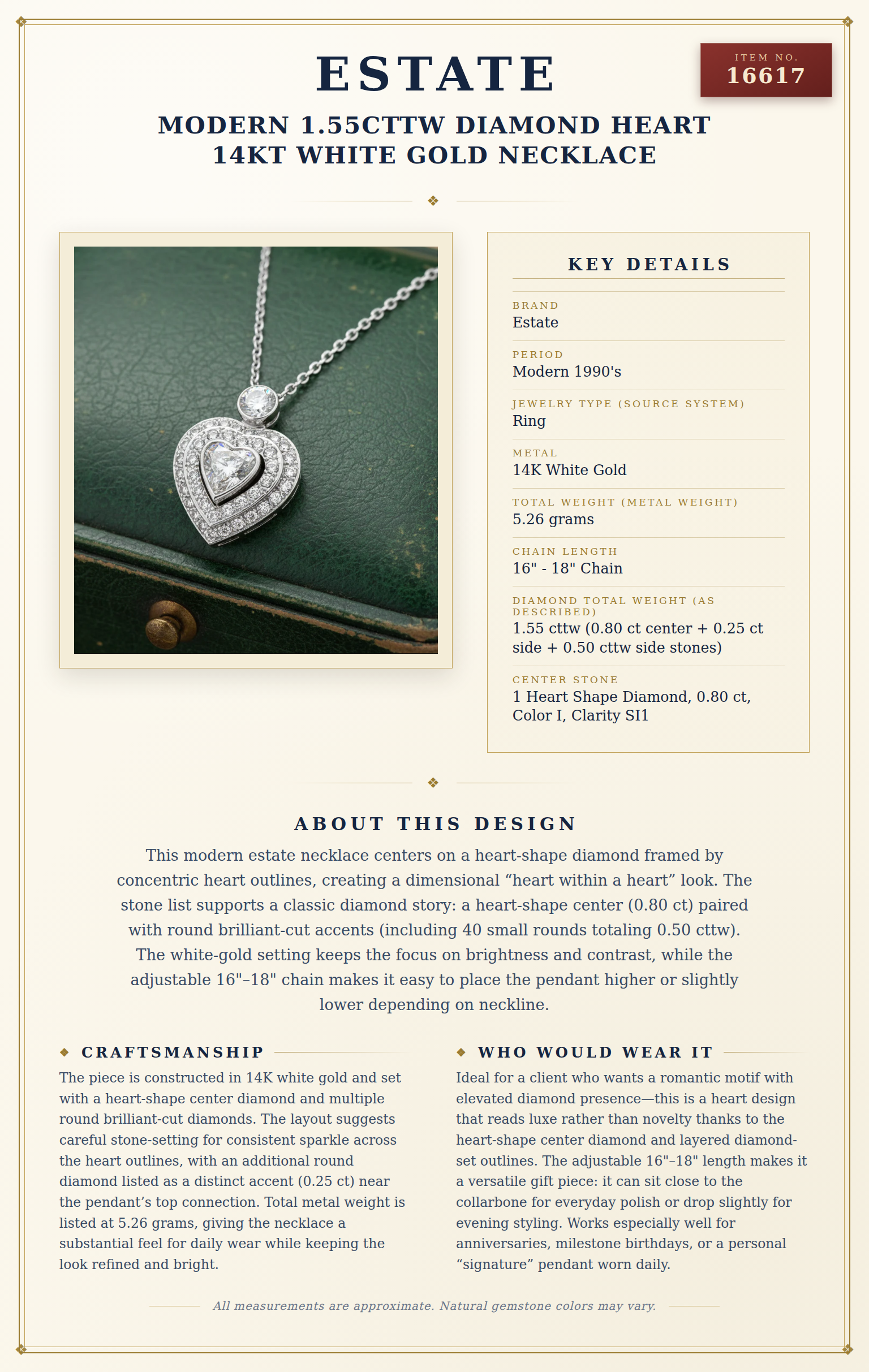 Modern 1.55cttw Diamond Heart 14Kt White Gold Necklace — anatomy card